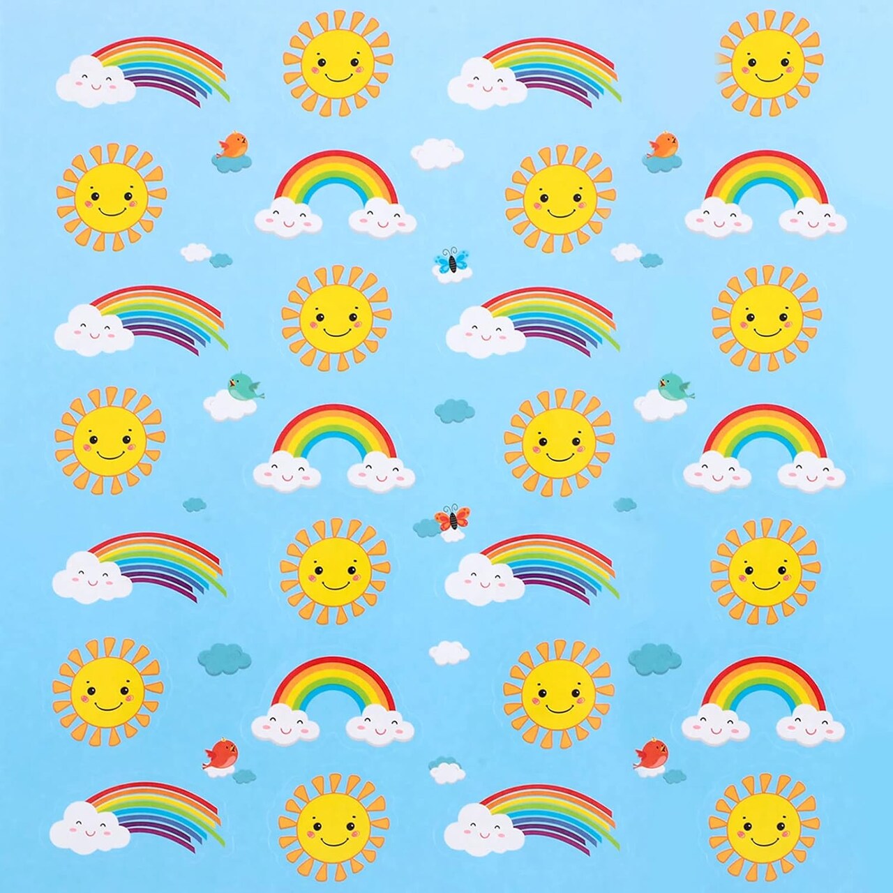 483 Pieces Suns Rainbows Cloud Stickers for Kids Hello Sunshine Adhesive Multicolored Rainbows Sun Cloud Stickers for Summer Theme Party Classroom Decoration